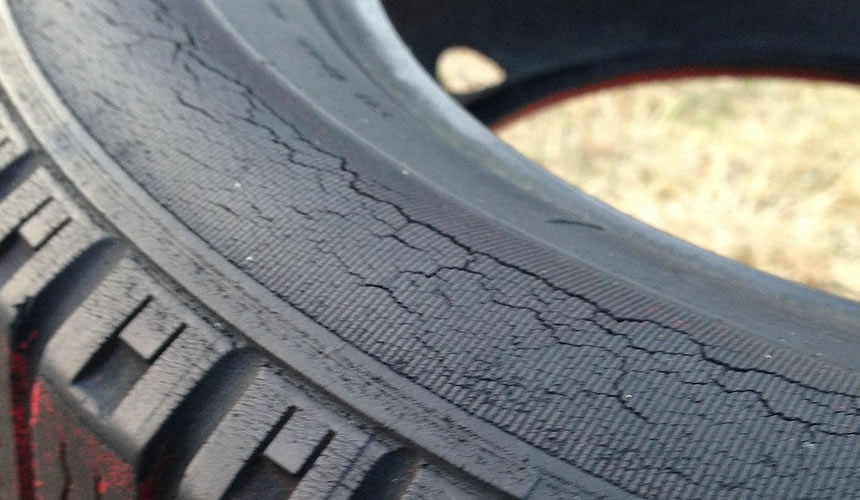 cracked car tyre